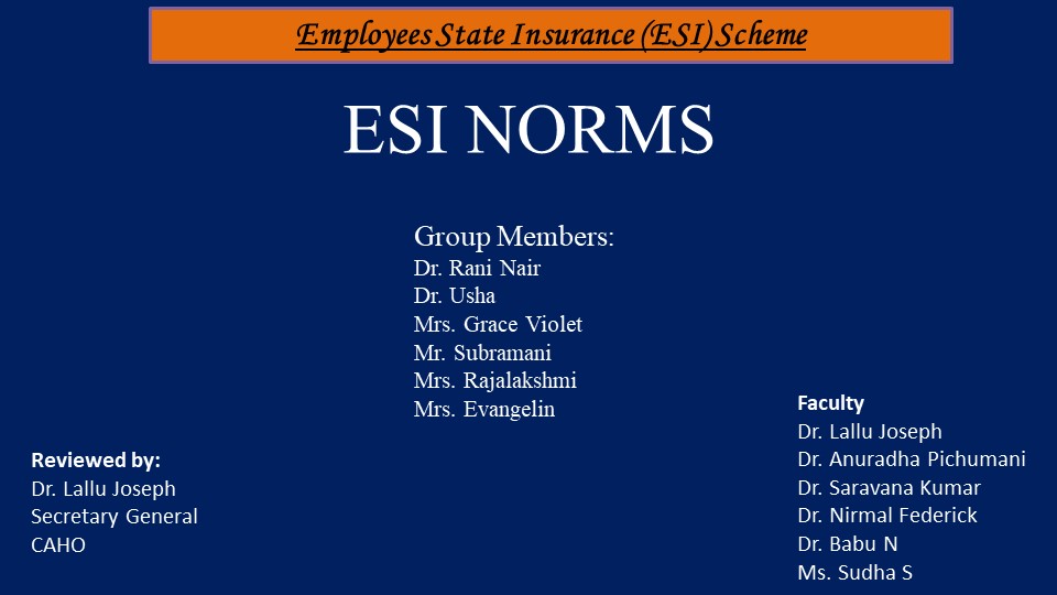 ESI Norms